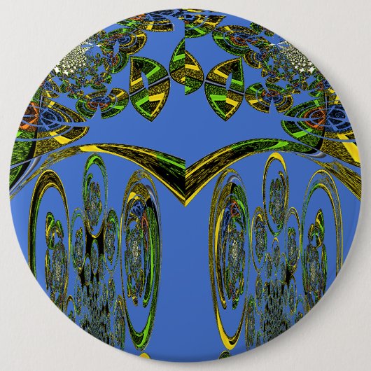 Schitterend Iridescent bluezelontwerp Ronde Button 6,0 Cm (Voorkant)