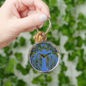 Schitterend Iridescent bluezelontwerp Sleutelhanger (Hand)