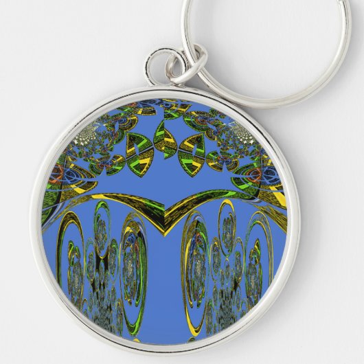 Schitterend Iridescent bluezelontwerp Sleutelhanger (Voorkant)