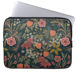 Schitterend kleurig  bloempatroon laptop sleeve