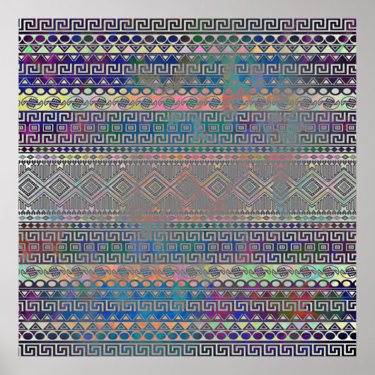 Schitterend, koel en kleurrijk Aztec geometrisch p Poster (Voorkant)