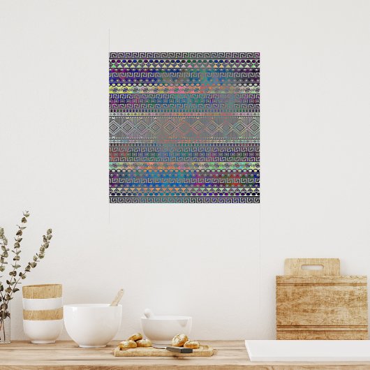 Schitterend, koel en kleurrijk Aztec geometrisch p Poster (Keuken)