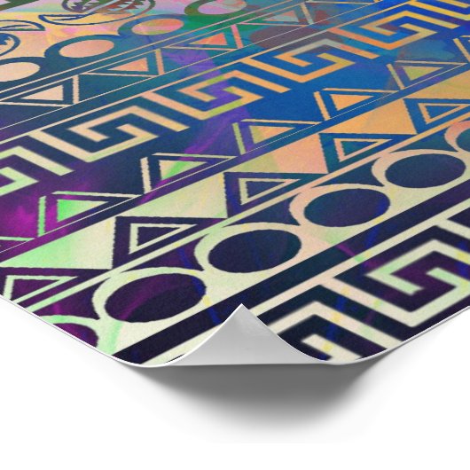 Schitterend, koel en kleurrijk Aztec geometrisch p Poster (Hoek)