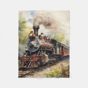 Schitterend landschap met een Victoriainse trein Fleece Deken