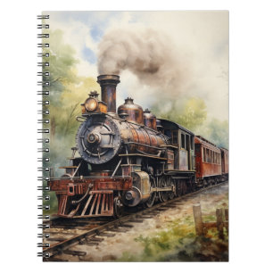 Schitterend landschap met een Victoriainse trein Notitieboek