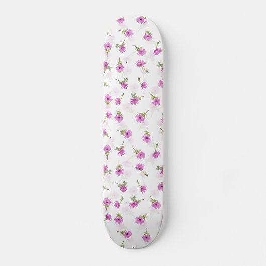 Schitterend lavender Paars Daisy Flower-ontwerp Skateboard (Voorkant)