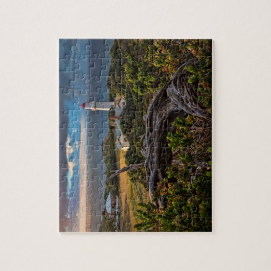 Schitterend lichthuis Landschap bij zonsopgang Legpuzzel (Verticaal)