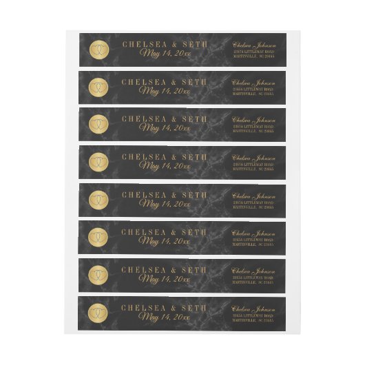 Schitterend Marble Black en Gold Design (Vel)