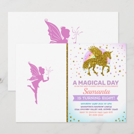 Schitterend meisje-fee-silhouet kaart (Voorkant / Achterkant)