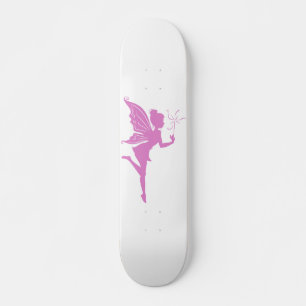 Schitterend meisje-fee-silhouet skateboard