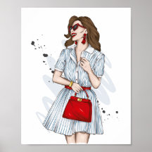 Schitterend meisje in stijlvolle kleren met mode a