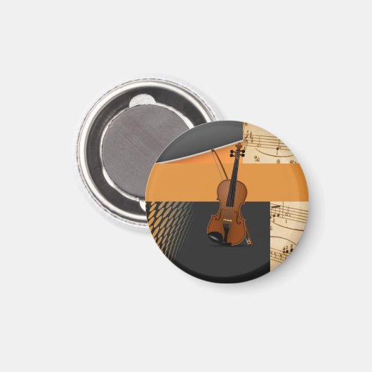 Schitterend muzikaal abstract vioolontwerp magneet (Voorkant / Achterkant)