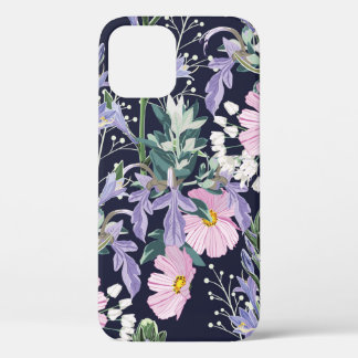 Schitterend naadloos lentepatroon met wilde bloem iPhone 12 hoesje