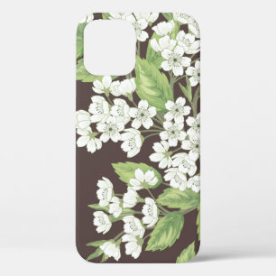 Schitterend naadloos veerpatroon met groen vertakt iPhone 12 hoesje