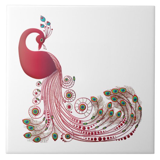 Schitterend ontwerp van Peacock Tegeltje (Voorkant)