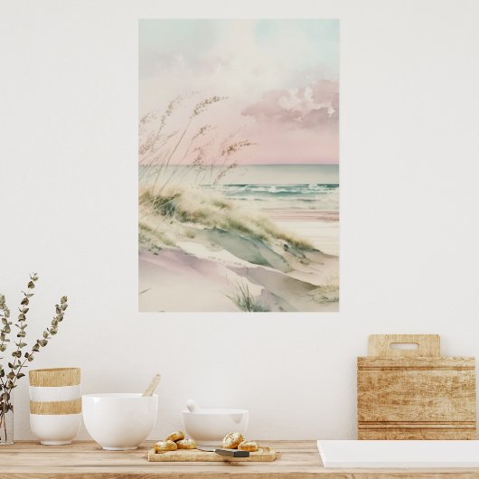 Schitterend pastelstrand poster (Keuken)