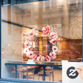 Schitterend roze en rood papaver ontwerp raamsticker (Cafe Raam)