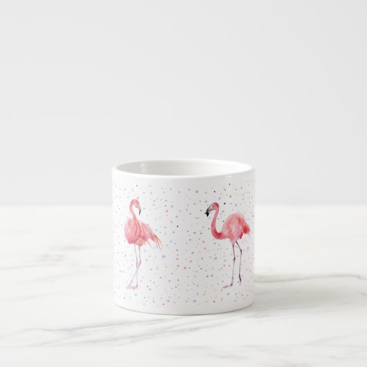 Schitterend roze flamingpatroon espresso kop (Voorkant)