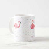 Schitterend roze flamingpatroon koffiemok (Voorkant links)