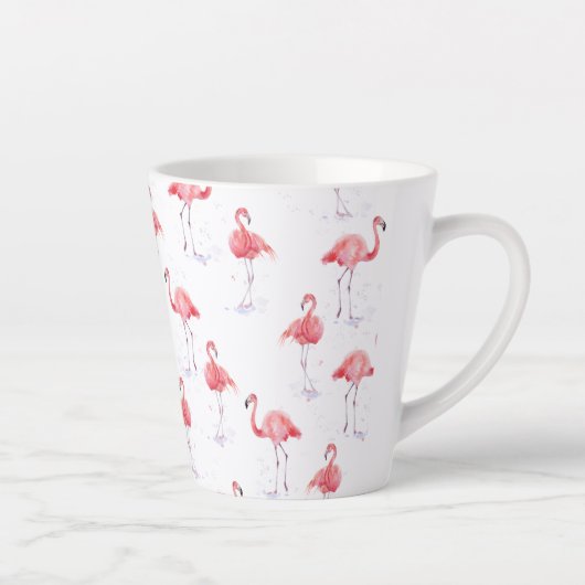 Schitterend roze flamingpatroon latte mok (Rechts)