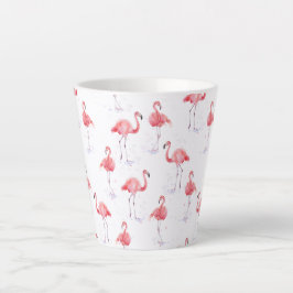 Schitterend roze flamingpatroon latte mok