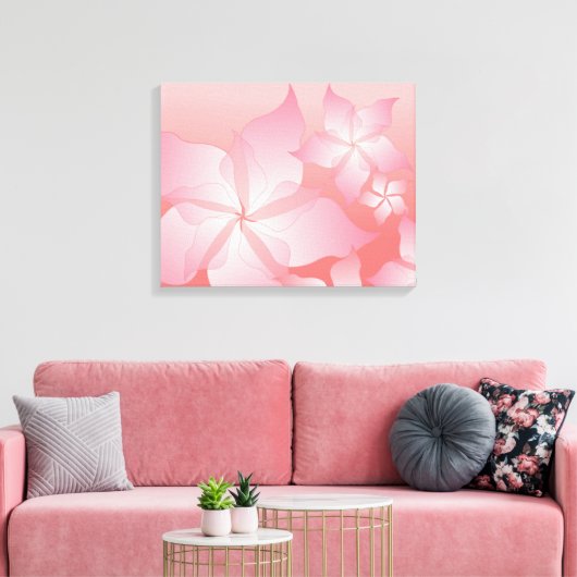Schitterend Roze/Perzische Floral Verpakt Canvas (Insitu (Woonkamer))