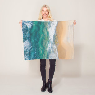 Schitterend strand kristalblauw zee fleece deken