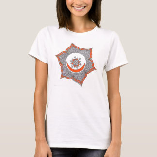 Schitterend t-shirt met sacrale chakra aan de voor