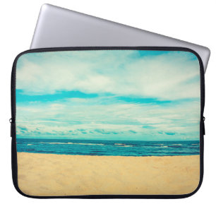 Schitterend tropisch strand en zee landschap laptop sleeve