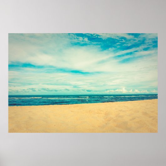 Schitterend tropisch strand en zee landschap poster (Voorkant)