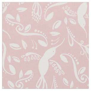 Schitterend vogeltje Colibri - Pastel Roze Stof