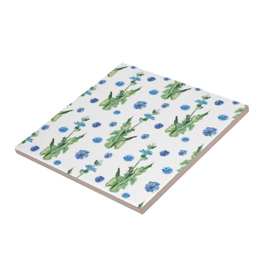 Schitterend waterverf-snijbloem tegeltje (Zijkant)