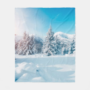 Schitterend winterlandschap in de natuur, verbluff fleece deken