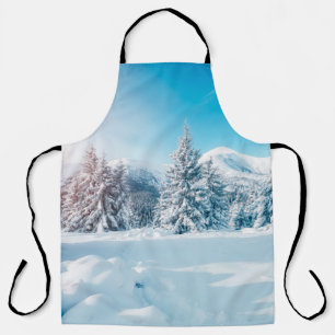 Schitterend winterlandschap in de natuur, verbluff schort