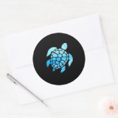 Schitterend Zee schildpad Silhouette van onderzee Ronde Sticker (Envelop)