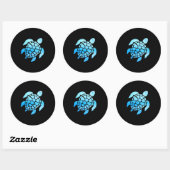 Schitterend Zee schildpad Silhouette van onderzee Ronde Sticker (Vel)