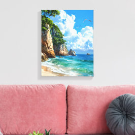 Schitterend Zeegezicht Canvas Afdruk