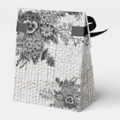 Schitterend zwart/grijze bloemen Weddenschap Bedankdoosjes (Achterkant)