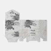 Schitterend zwart/grijze bloemen Weddenschap Bedankdoosjes (Uitgevouwen)