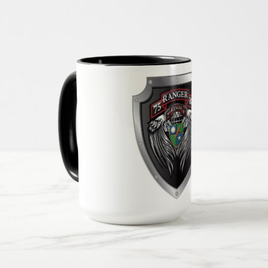 Schitterende 2e Bat 75e Ranger Regimental Scroll Mok (Voorkant links)