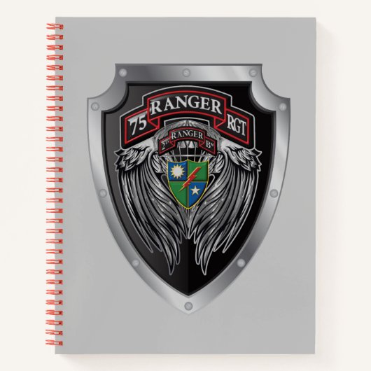 Schitterende 2e Bat 75e Ranger Regimental Scroll Notitieboek (Voorkant)