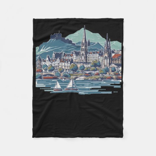 Schitterende 3D-schets van het eiland Skye Fleece Deken (Voorkant)