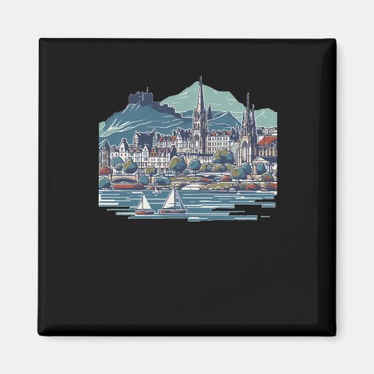 Schitterende 3D-schets van het eiland Skye Magneet (Voorkant)