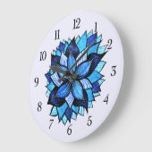 Schitterende Abstracte blauwventilatorinktekening Grote Klok (Hoek)