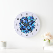 Schitterende Abstracte blauwventilatorinktekening Grote Klok (Huis)