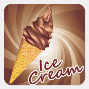 Schitterende Abstracte Ice Cream Cone Sticker Set