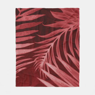 Schitterende abstracte kleurenroze en rode bloemen fleece deken