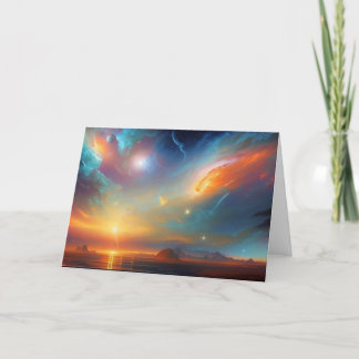 Schitterende Abstracte sterren in Night Sky Bedankkaart