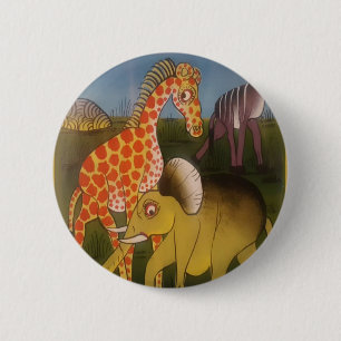 Schitterende Afrikaanse kleur van wilde dierenbesc Ronde Button 5,7 Cm