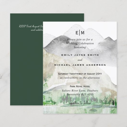 Schitterende bergen groenblijvende wintertrouw rus (Voorkant / Achterkant)